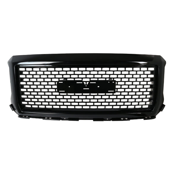 Coolstuffguru Compatible with GMC Sierra 1500 Front Bumper Glossy Black ABS Denali Style Hood Grille