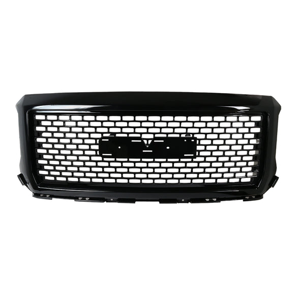 Coolstuffguru 1 PC Style ABS Glossy Black Front Mesh Hood Grille Compatible with GMC Sierra 1500 2014-2015