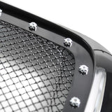 Coolstuffguru Compatible with Dodge Ram 1500 2500 3500 Black Rivet Style SS Wire Mesh Grille+Shell