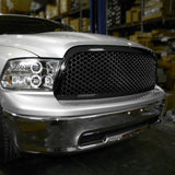 Coolstuffguru Compatible with Dodge Ram 1500 Extended Crew Cab, Black Mesh Hood Grill Grille