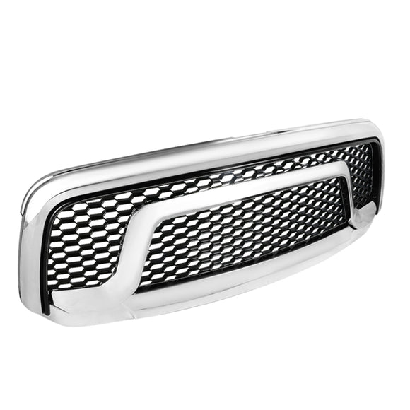 Coolstuffguru Compatible with Dodge Ram 1500 Pickup Chrome Bumper Honeycomb Rebel Style Hood Grill Grille