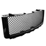 Coolstuffguru Compatible with GMC Sierra 1500 Light Duty Polished Black ABS Front Bumper Hood Grille Grill