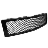 Coolstuffguru Compatible with Chevy Silverado 1500 Glossy Black Front Bumper Hood Mesh Grille Grill ABS 1 PC