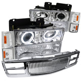 Coolstuffguru Compatible with Gmc Chevy C/K 1500 Chrome Led Halo Pro Headlight, Corner, Bumper Lamp, Grill