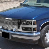 Coolstuffguru Compatible with Gmc Chevy C/K 1500 Black Halo Pro Headlight, Corner, Bumper Lamp, Chrome Gri