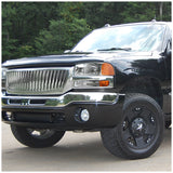 Coolstuffguru Compatible with GMC Sierra 1500 1500HD 2500 Chrome Clear Headlights+Bumper Lamps+Vertical Gr