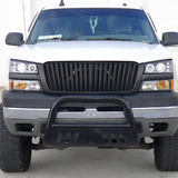 Coolstuffguru Compatible with Chevy Silverado Avalanche Black Halo LED Projector Headlights+Bumper+Grille