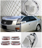 Coolstuffguru Compatible with Chrome Cadillac CTS Stainless Steel Mesh Grill Grille+Door Handle Covers