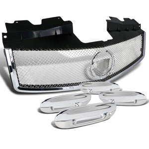 Coolstuffguru Compatible with Chrome Cadillac CTS Stainless Steel Mesh Grill Grille+Door Handle Covers