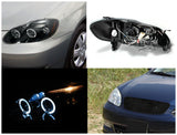 Coolstuffguru HEADLIGHT+MESH GRILL GRILLE BK Compatible with 2003-2008 TOYOTA COROLLA