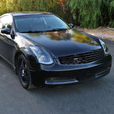 Coolstuffguru Compatible with 03-07 G35 Coupe Black Headlights w/LED DRL Sequential Signal+Hood Grille