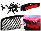 Coolstuffguru Compatible with 05-10 DODGE CHARGER BLACK FRONT LIP w/HOOD GRILL GRILLE