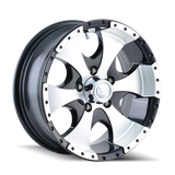1 X ION 136 15X6 6x139.7 108 Hub 0 Offset Black/Machined Lip Wheel Rim