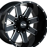 1 X ION 141 17X9 6-135/6-139.7 106 Hub -12 Offset Black Wheel Rim