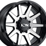 1 X ION 143 20X10 6-135 87.1 Hub -19 Offset Black Wheel Rim