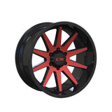 1 X ION 143 20X9 8-180 124.2 Hub 18 Offset Black Wheel Rim
