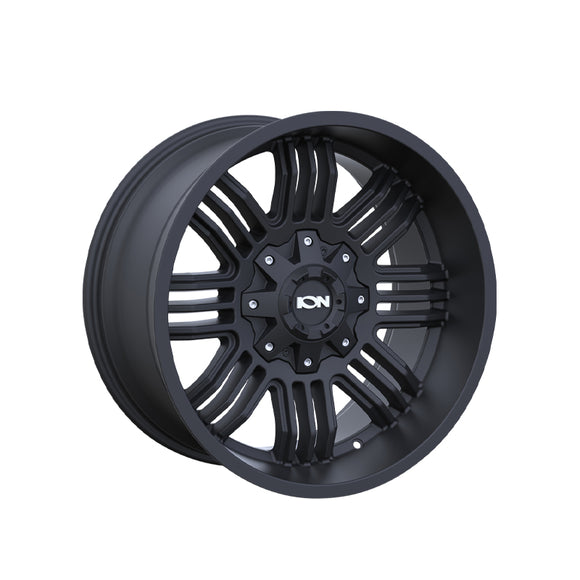 1 X ION 144 20X10 8-165.1 125.2 Hub -19 Offset Black Wheel Rim