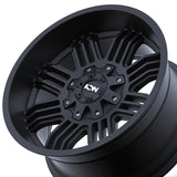 1 X ION 144 20X10 8-165.1 125.2 Hub -19 Offset Black Wheel Rim