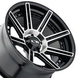 1 X ION 149 20X9 8-180 124.1 Hub -12 Offset Black Wheel Rim