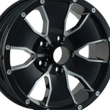 1 X ION 14 15X6 5x114.3 83.82 Hub 0 Offset Black/Machined Face Wheel Rim