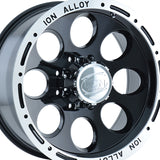 1 X ION 174 16X8 8-170 130.8 Hub -5 Offset Black Wheel Rim