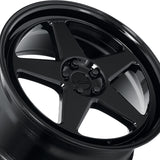 1 X Katana Racing KR03 20X8.5 5X108 73.1 Hub 6.32 Offset Glossy Black Wheel Rim