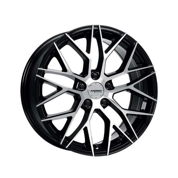 1 X Katana Racing KR01 18x8 5x100 73.1 Hub 6.07 Offset Glossy Black Machined Face Wheel Rim