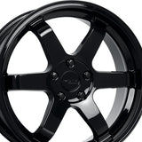 1 X Katana Racing KR08 17X7.5 5X114.3 73.1 Hub 5.82 Offset Glossy Black Wheel Rim