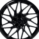 1 X Katana Racing KR09 18X8 5X112 73.1 Hub 6.07 Offset Glossy Black Wheel Rim