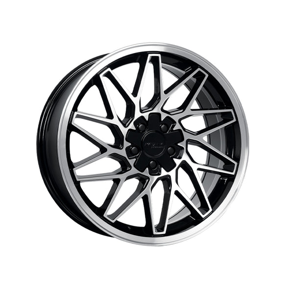 1 X Katana Racing KR09 18X8 5X108 73.1 Hub 6.07 Offset Glossy Black Machined Face Wheel Rim