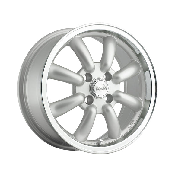 Konig 017 15X7 4X100 73.00 Hub +20 Offset Silver Wheel Rim