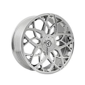1 X KRAZE CHROME 22X8.5 5-115/5-120 74.1 Hub 38 Offset Chrome Wheel Rim