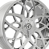 1 X KRAZE CHROME 22X8.5 5-115/5-120 74.1 Hub 38 Offset Chrome Wheel Rim