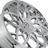 1 X KRAZE CHROME 22X8.5 5-115/5-120 74.1 Hub 38 Offset Chrome Wheel Rim