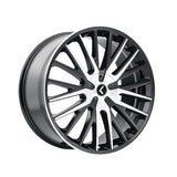 1 X KRAZE DOUBLE DOWN 22X8.5 5-112/5-114.3 73 Hub 38 Offset Black Wheel Rim
