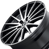 1 X KRAZE STUNNA 22X8.5 5-115 72.62 Hub 38 Offset Black Wheel Rim