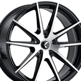 1 X KRAZE TURISMO 17X8 5-112 63.5 Hub 38 Offset Black Wheel Rim