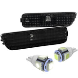 Coolstuffguru Compatible with Vw 99-05 Golf/Jetta Mk4 Black Side Marker Bumper Lights+White T10 Led Bulbs
