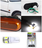 Coolstuffguru Compatible with Honda 92-95 Civic Smoke Amber Dome Fender Front Side Markers+T10 Led Bulbs