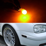 Coolstuffguru Compatible with Vw 99-05 Golf/Jetta Mk4 Black Side Marker Bumper Lights+T10 Chrome/Amber Bul