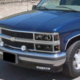 Coolstuffguru Compatible with Gmc C/K Halo Led Blk Proj Headlights, Bumper Lights, Corner Lamps, Fog Light