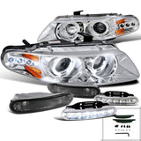 Coolstuffguru Compatible with Dodge Avenger Sebring Projector Chrome Headlights+Smoke Bumper+LED DRL Fog L