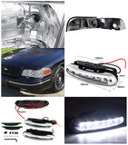 Coolstuffguru Compatible with Crown Victoria Chrome Headlights w/ Corner Lamps+6-LED 6000K DRL Lamps