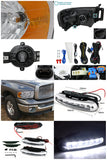 Coolstuffguru Compatible with Dodge Ram 1500 2500 3500, Chrome Housing Headlights, Clear Fog Lights, Led D