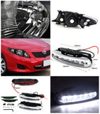 Coolstuffguru Compatible with Toyota Corolla Crystal Black Headlight+Corner Lights+DRL LED Driving Bumper