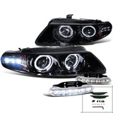 Coolstuffguru Compatible with Glossy Black Avenger Halo Projector Headlights+LED DRL Fog Lamps