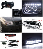 Coolstuffguru Compatible with Escape Chrome Halo SMD LED Projector Headlight+Bumper LED DRL Fog Lamp
