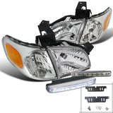 Coolstuffguru Compatible with Venture Montana Silhouette Trans Sport Chrome Headlights+8-LED Bumper DRL