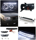 Coolstuffguru Compatible with Chrome Escape Twin Halo Proejctor Smd Headlight+Bumper 8-LED DRL Fog Lamp