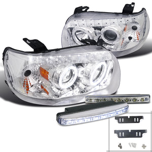 Coolstuffguru Compatible with Chrome Escape Twin Halo Proejctor Smd Headlight+Bumper 8-LED DRL Fog Lamp